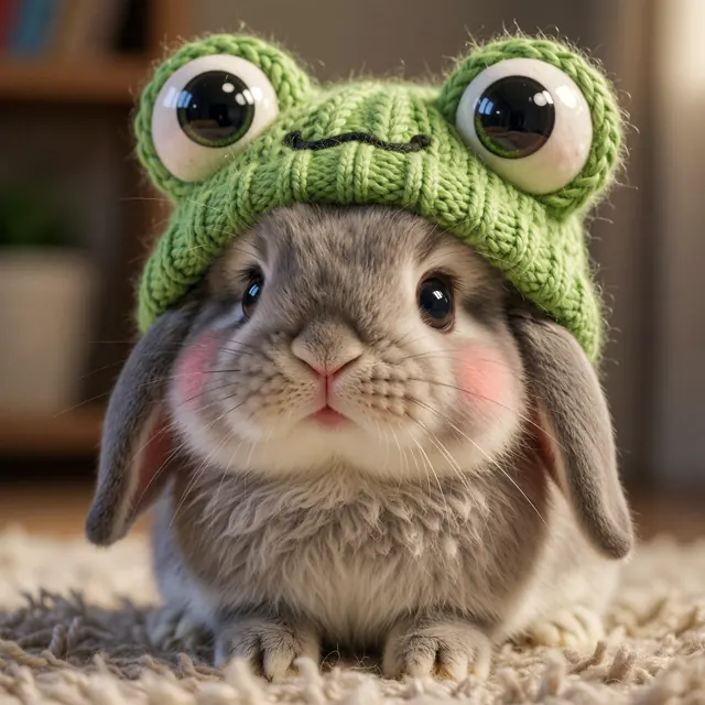 08. 大眼青蛙帽垂耳兔 (Frog-Hat Lop Bunny)