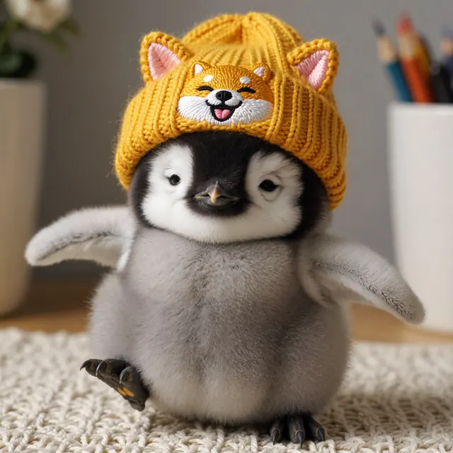 11. 柴犬笑脸帽小企鹅 (Shiba-Hat Penguin)