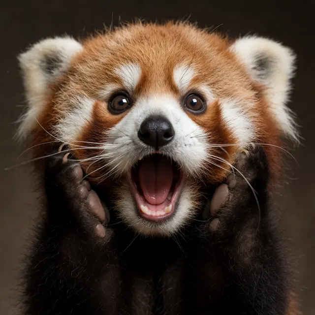 14. 惊掉下巴红熊猫幼崽 (Gasping Red Panda)