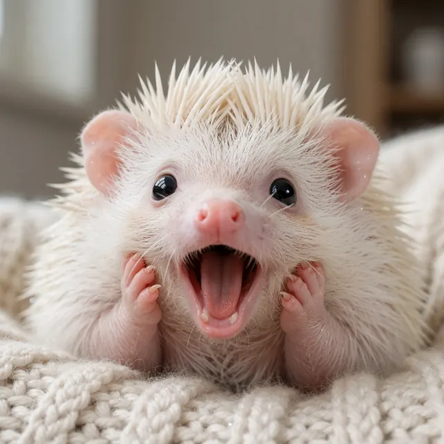 16. 吓出尖叫小白刺猬 (Screaming White Hedgehog)