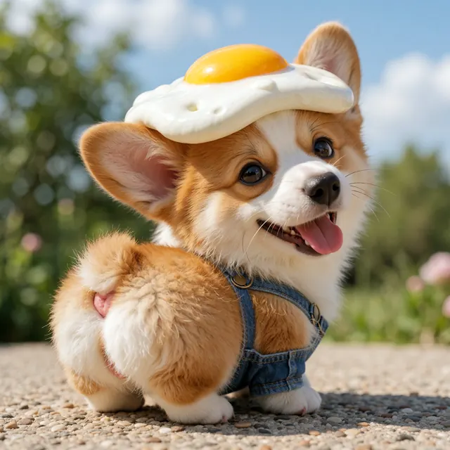 19. 荷包蛋背带裤小柯基 (Sunny-Egg Corgi)