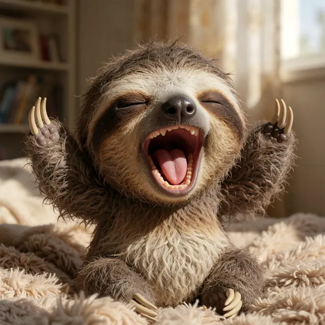 26. 狂伸懒腰大哈欠树懒 (Yawning Stretch Sloth)