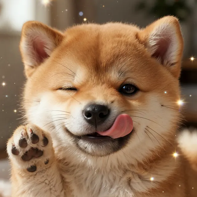 27. 眨眼吐舌调皮柴 (Winking Cheeky Shiba)